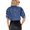 Blue, variant on QTSHPN lightweight jacket women Fall Style Solid Color Round Neck Balloon Half Sleeves Versatile Denim Blouse Top womens denim jacket Blue S