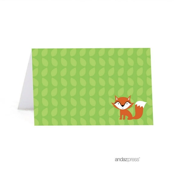 Woodland Forest Baby Shower Table Tent Printable Place Cards, 20-Pack