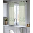 thumbnail image 5 of Sage Green Botanical Sheer Curtains 39 Inch Length 2 Panels Set for Living Room/Bedroom, Spring Floral Leaf Kitchen Curtains Grommet Semi-Sheer Curtains Drapes Voile Window Treatments 27.5"x39"x2, 5 of 7