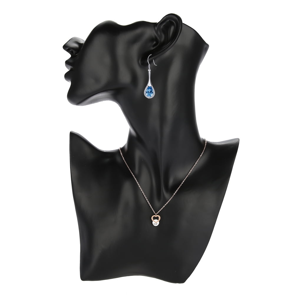 L résine Blanche B Blesiya Présentoir de Bijoux de Collier en Forme de Buste Necklace Display Étagère Organisateur Rangement Female Mannequin Dispaly