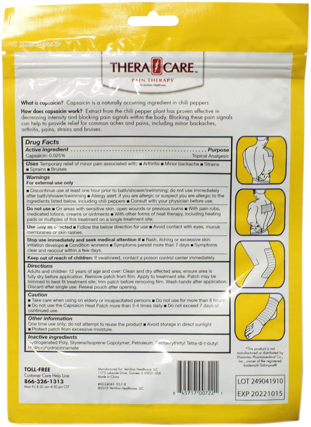 Veridian Capsaicin Topical Analgesic Heat Patch