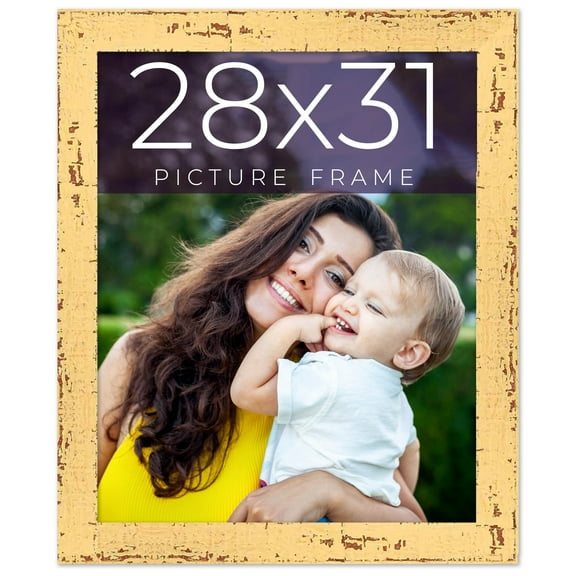 28x31 Frame Yellow Real Wood Picture Frame Width 1.25 inches | Interior Frame Depth 0.5 inches |