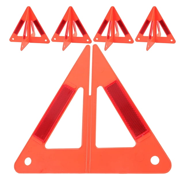WEUVEB 5Pcs Reflective Triangle Warning Sign for Car Emergency Safety Portable Foldable Red Roadside Triangles