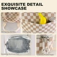 thumbnail image 2 of Insulated Lunch Bag for Women Men, Cute Corduroy Lunch Box Tote Bag Reusable Leakproof Bento Cooler Bag for Work Picnic Travel, 9.8L (Checkered Brown), 2 of 7
