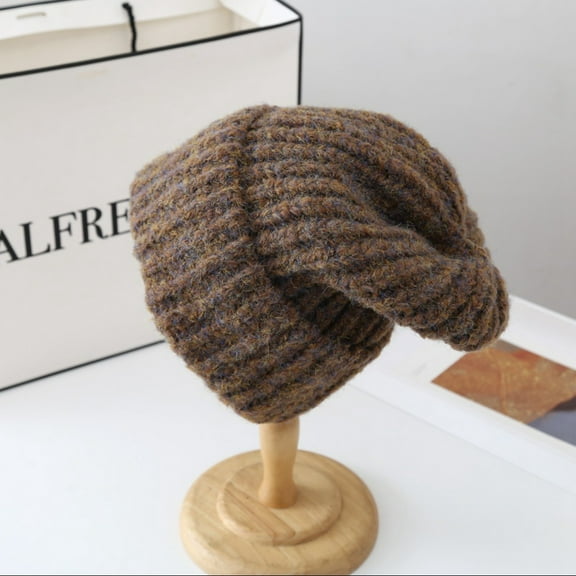 YooGuoGuo Loose Oversized Woolen Hat With A Large Head And A Small Face For Women In Autumn And Winter, Exaggerated Warmth, Thick Knitted Pile Up Hat Trend