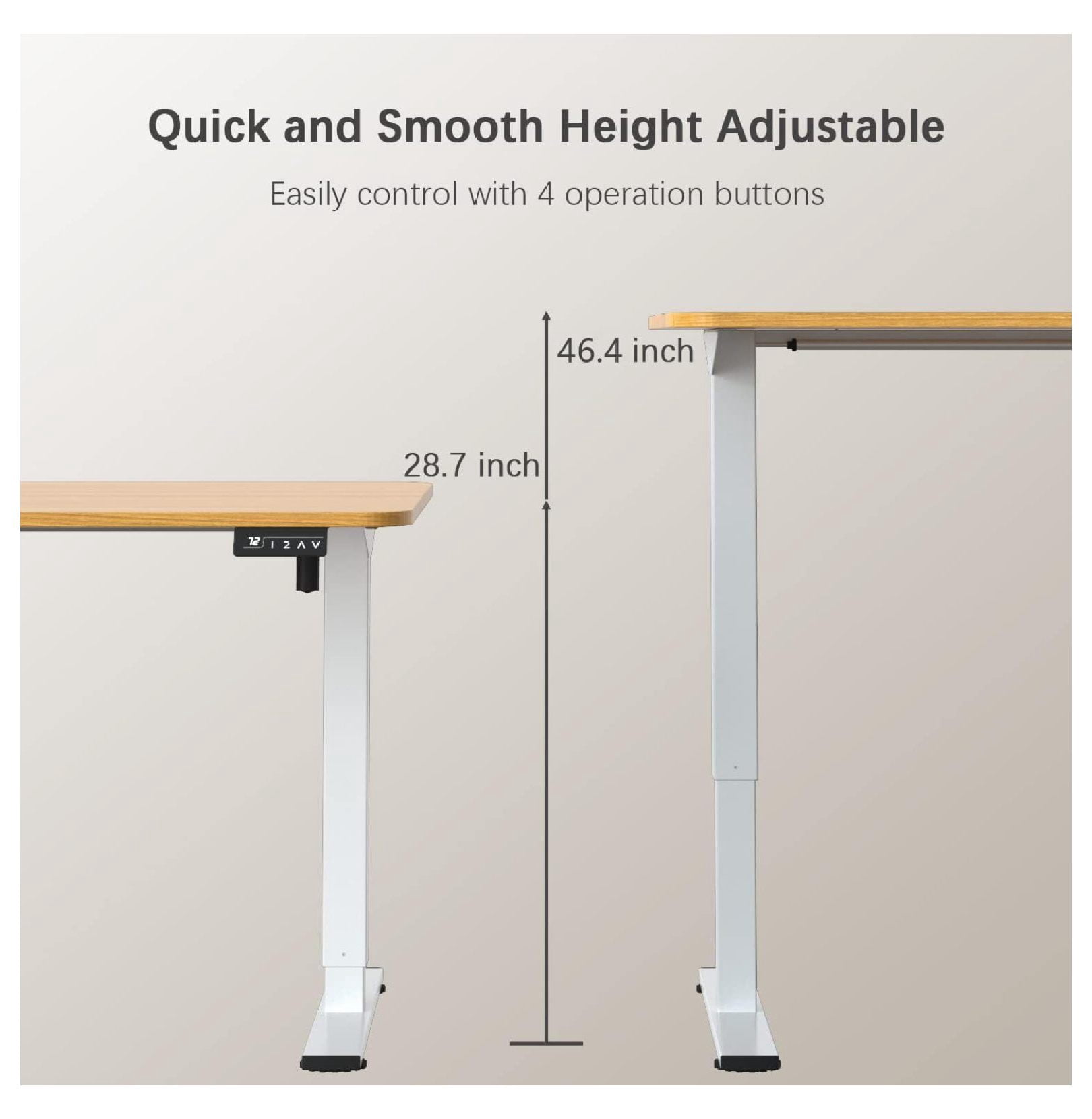 WDZS Electric Height Adjustable Standing Desk Large 40 x 24 Inches Sit Stand up Desk Home Office Computer Desk Memory Preset with T-Shaped Metal Bracket, Wood