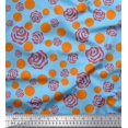 thumbnail image 1 of Soimoi Blue Poly Georgette Fabric Artistic Flower & Dots Fabric Prints By Yard 52 Inch Wide, 1 of 3
