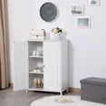 thumbnail image 2 of Yaheetech Armoire Autoportante au Sol avec 2 Portes et 2 Tablettes, Blanc, 2 of 7
