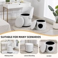 thumbnail image 6 of S-HOME Modern Upholstered Barrel Chair, Versatile Swivel Accent Seat with Free Cat Bed Stool Included for Daily Use and Storage, Beige-Fabric,Velvet, 6 of 19