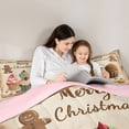 thumbnail image 4 of Homewish Christmas Cake Dessert Bedding Comforter Set 7-Piece for Kids, Cute Gingerbread Man King Bedding Sets, Happy New Year Reversible Bed Sheets, Super Cozy Room Decor, 4 of 7