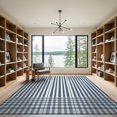 thumbnail image 2 of ODIKA 9'x12' Washable Area Rug Gingham Vintage Repeating Bands Crisp Graphic Striped Stripes for Master Suite, California King, Under Bed, Non-Shedding, Easy Care, 2 of 7