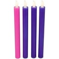 thumbnail image 4 of Northlight Set of 4 Purple and Pink Flickering LED Christmas Advent Wax Taper Candles 9.5", 4 of 6