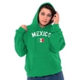 thumbnail image 4 of Mexico Country Flag Soccer Fan Pride Unisex Plus Fleece Graphic Hoodie Brisco Brands 3X, 4 of 5