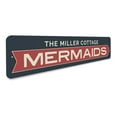 thumbnail image 3 of Mermaids Arrow Family Name Beach Cottage Sign Beach House Sign Beach Decor Aluminum Sign - 4x18 inches, 3 of 4