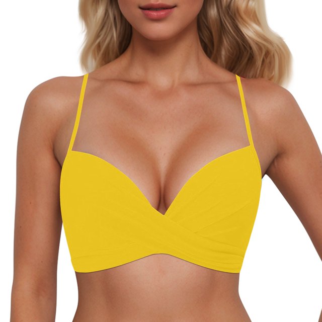 Women's Swimwear Tankini Set Underwire Push Up Bikini Top with Stainless Steel Hooks Full Coverage Bathing Suit Tied Back Design
