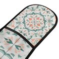 thumbnail image 4 of Yayeee Double Oven Mitt Kitchen Heat Resistant Baking 35" x7" Quilted Glove, Green Geometric Pattern, 4 of 6