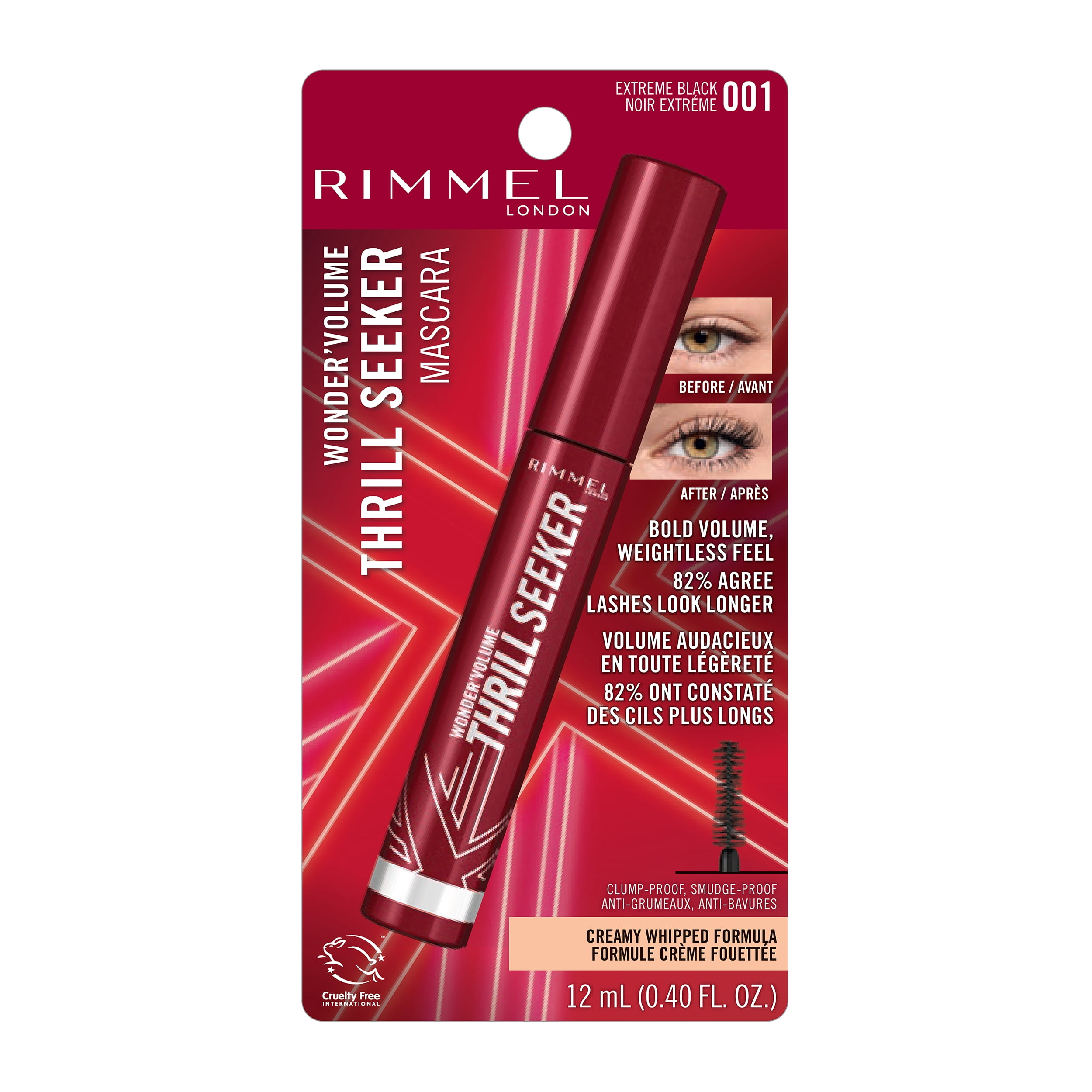 RIMMEL Wonder' Thrill Seeker Mascara, Extreme Black 001, 0.3 fl oz