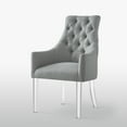thumbnail image 2 of Inspired Home Gideon Linen Dining Chairs Acrylic Leg(Set of 2), Light Grey, 2 of 9