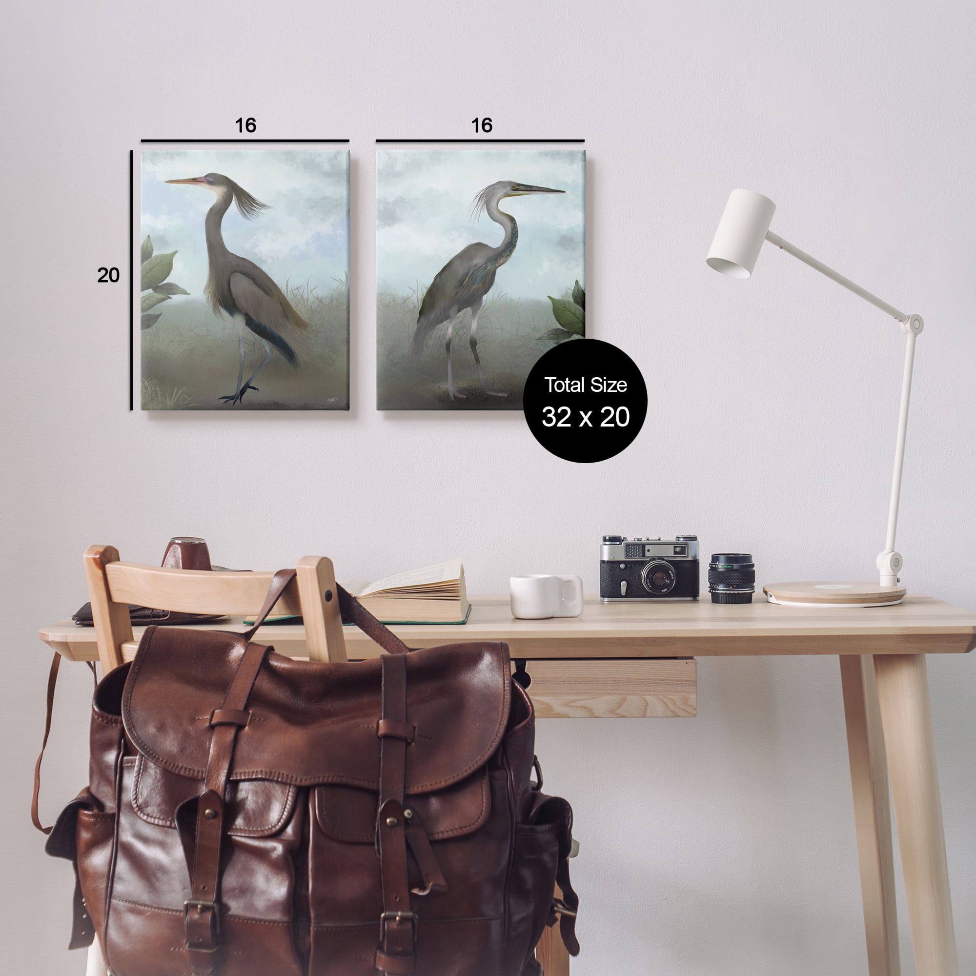 Stupell Industries Coastal Birds Gazing Animals & Insects Painting Gallery Wrapped Canvas Art Print Wall Art, 16 x 20, Set of 2