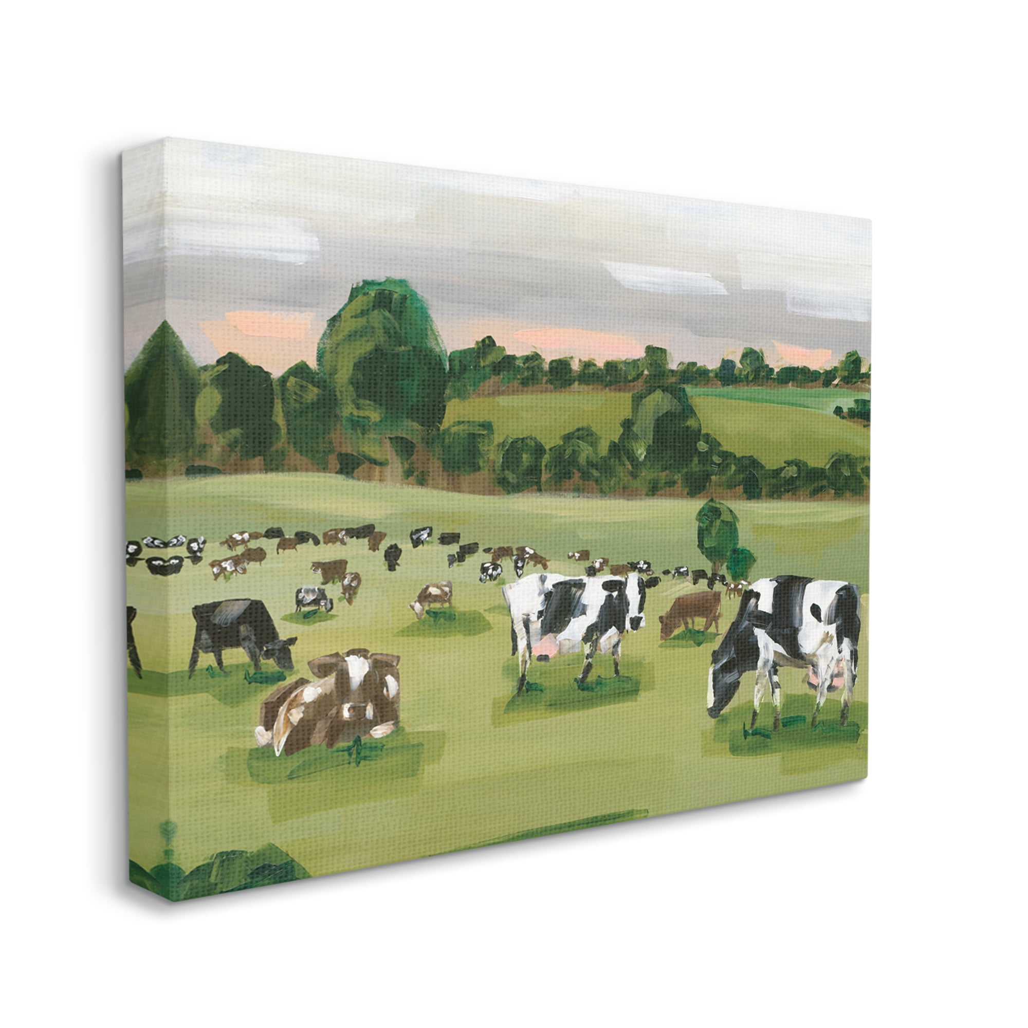 Stupell Industries Cow Grasslands Cattle Countryside Sunset Plains,48 x 36, Design by Hollihocks Art