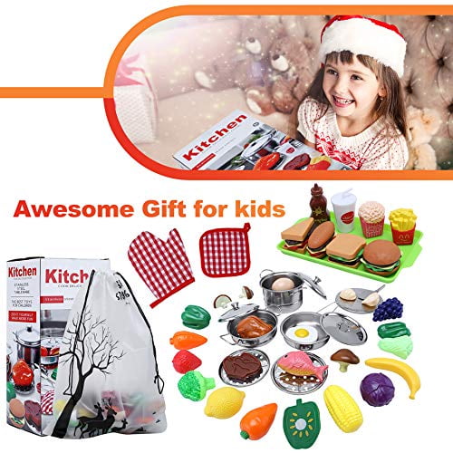 Details about   Toys for 3 4 Year Old Girls Boys,45PCS Stainless Steel Play Kitchen 