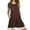 Coffee, variant on CALAFEBILA Semi Formal Dress for Women,Casual Ball Graduation Dress,Summer Solid Pocket Slim-fit Organza Dress Short Sleeve Long Dress