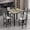 Gray & Velvet, variant on MOOSENG 5-Piece Dining Table Set with Wine Rack, Wood Kitchen Table and Set of 4 Chairs, Space-Saving Farmhouse Dinette Set for Breakfast Nook, Apartment Brown