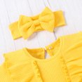 thumbnail image 3 of Vedolay Sets For Girls 2 Piece Toddler Girls Outfits Short Sleeve T-Shirt and Shorts 2 Pcs Summer Clothes Set,Yellow 0-3 Months, 3 of 4
