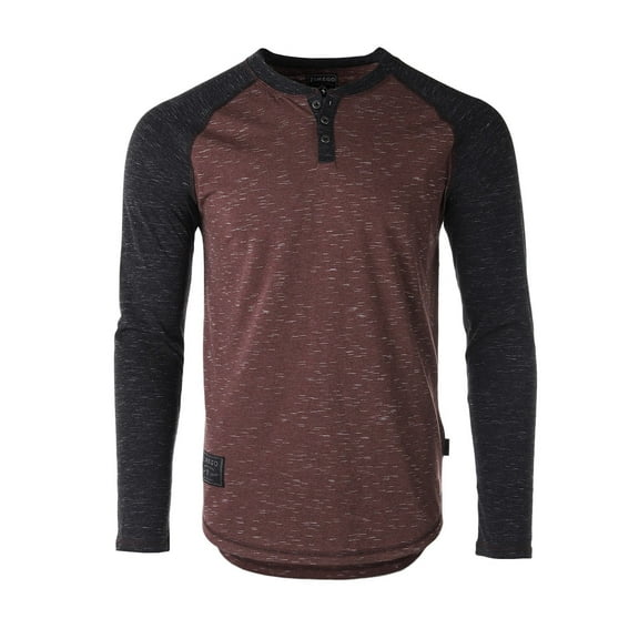 ZIMEGO Men’s Casual Color Block Long Sleeve Raglan Athletic Fashion Henley Shirt