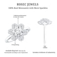 thumbnail image 5 of Rosec Jewels - 2 CT Certified Moissanite Floral Engagement Ring, Moissanite Gold Ring with Halo for Women, 18K White Gold, US 9.50, 5 of 8