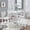 Light Gray,White, variant on 5 Piece Counter Height Table Set, Wooden Kitchen Table Set with Square Table and 4 Upholstered Chairs, Counter Height Dining Table with Crystal Decoration and Chair Set, Silver Grey