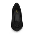 thumbnail image 5 of BLISSFUL STEP Women's Flower Pointed Toe Stiletto Heels Pumps Black 5.5, 5 of 7