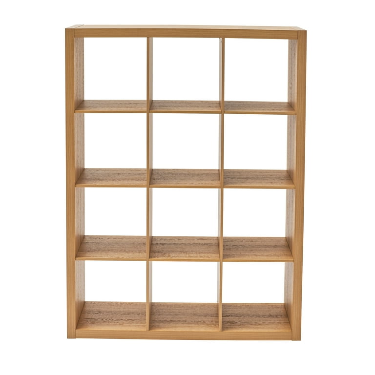 better homes & gardens 12 cube storage organizer tobacco oak Better Homes & Gardens 12 Cube Storage Organizer, Light Honey
