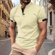 thumbnail image 3 of Camiseta informal de manga corta con patchwork para hombre, ideal para las vacaciones en la playa y el estilo urbano., 3 of 5