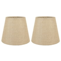 Meriville Set of 2 Natural Burlap Clip On Chandelier Lamp Shades, 4-inch by 6-inch by 5-inch