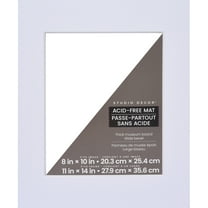11" x 14" Museum White Mat with 8" x 10" Opening By Studio Décor - Acid Free Mat Board for Pictures - Documents - Certificates - Artwork - and Prints - 1 Pack