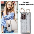 thumbnail image 6 of Allytechgroup Galaxy Note 20 Ultra Case with Keychain, Luxury Girly PU Leather Back Cover Bracket Stand Shockproof Bumper Drop Proof Phone Case Cover for Samsung Galaxy Note 20 Ultra, Silver, 6 of 8