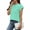 Green#01, variant on Women's Summer T Shirts Tops Oversized Crewneck Pleated Cotton Like Short Sleeve Shirt Casual Solid Round Neck Lightweight Comfy Tee Shirt