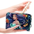 thumbnail image 4 of Mermaid Waterproof Cosmetic Storage Bag with Zipper, Lightweight, Large Capacity, Printed Design - Makeup Organizer, Washbag Toiletry Bag, Travel Organizer Zipper Pouch for Women and Girls, 4 of 6