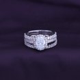 thumbnail image 2 of 2.50CT Moissanite Diamond Three-in-One Oval Halo Eternity Wedding Ring Set 10K Solid White Gold-10, 2 of 7
