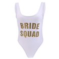 thumbnail image 2 of Trahe de Baño de Una Pieza Mujer Bañador Impreso de Letras Deportivo Cuello Cuadrado sin Respalda MOnokini Push Up para Playa - Blanco, L L Soledad Traje de baño de mujer, 2 of 10