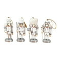 thumbnail image 3 of Kokiya Wooden Nutcracker Christmas Nutcracker Ornament 10cm Collectibles Puppet Mini Figure for Weddings Indoor Party Favors White Argent, 3 of 9