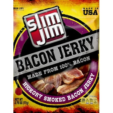 (Price/Case)Slim Jim Smoked Bacon Jerky 2.75 Ounce Bags - 8 Bags Per Case