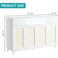 thumbnail image 2 of Bingirl Buffet Bahut en Rotin avec 2 Tiroirs pour Rangement - Style Bohème (Blanc), 2 of 7