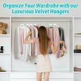 thumbnail image 6 of Velvet Shirt Hangers 30 Pack, Non-Slip 360° Swivel Hook Slim Flocked Coat Hanger, Space Saving Felt Hanger for for Tank Top, Blouses, Strappy Dresses, 6 of 14
