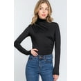 thumbnail image 3 of Long Sleeve High Neck Shirring Detail Ity Knit Bodysuit, 3 of 5