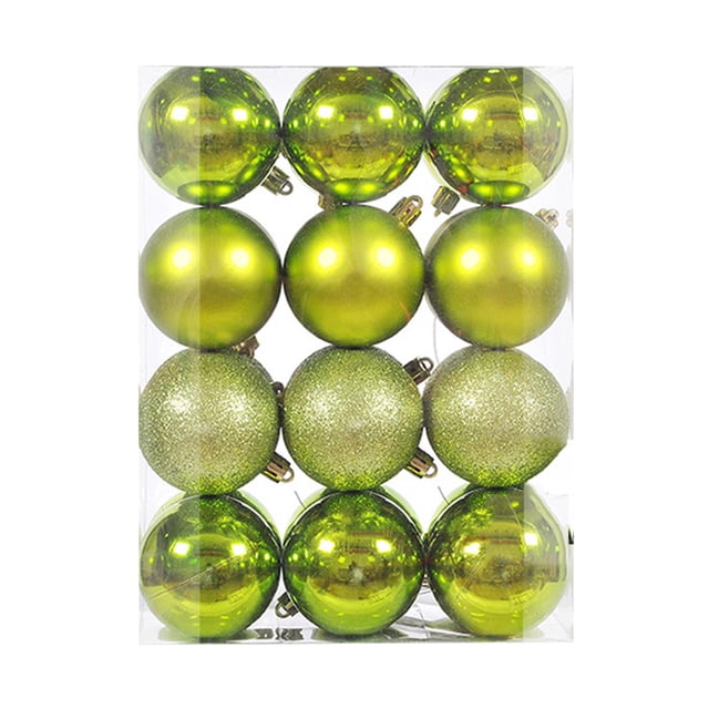 Agiferg 24PCS Christmas Tree Ornament Pendant Party Supplies Tree Hanging Plastic Ball 4cm/1.57in
