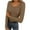 Coffee, variant on Womens Long Sleeve Tops Casual Slim Fit T-Shirt Lace Crew Neck Ribbed KniT-shirts 2025 Fall Trendy Going Out Basic Tee