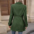 thumbnail image 6 of Women's Single Breasted Wool Blend Trench Coat, Mid-Length Notch Lapel Overcoat, Slim Fit Dress Coat, Classic Fall Winter Jacket, Business Casual Outerwear, Elegant Long Coat Green, 6 of 10
