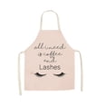 thumbnail image 1 of Tignapoo Cute Eyelash Print Apron - Waterproof and Oil-Resistant Cotton-Linen Kitchen Apron, 68x55cm, Unisex Design, Lightweight & Durable, Perfect for Home and Cafe Use, Machine Washable, 1 of 6